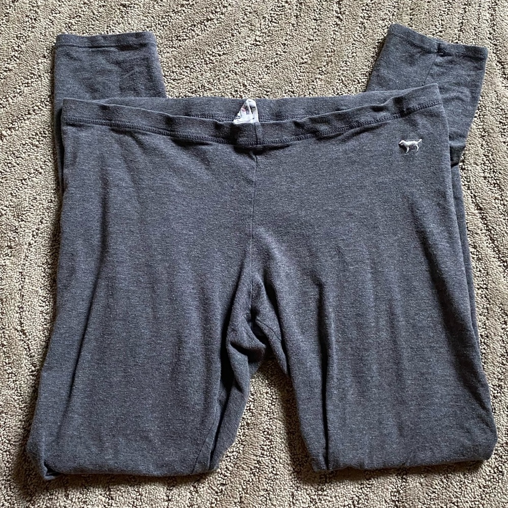 EUC PINK VS Leggings Gray Lightweight Stretchy Size Medium